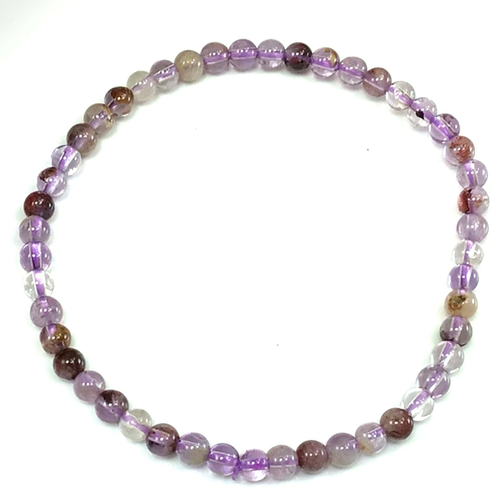 Handmade Gemstone Natural Super Seven Crystal Beaded Bracelet 7.5″ 4 6 8 10 12mm