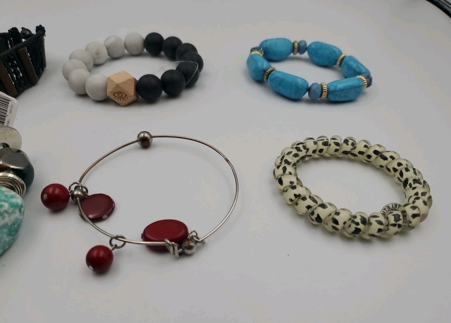 Lot Of 10 Fashion Bracelets Beads Beaded Stretch Variety