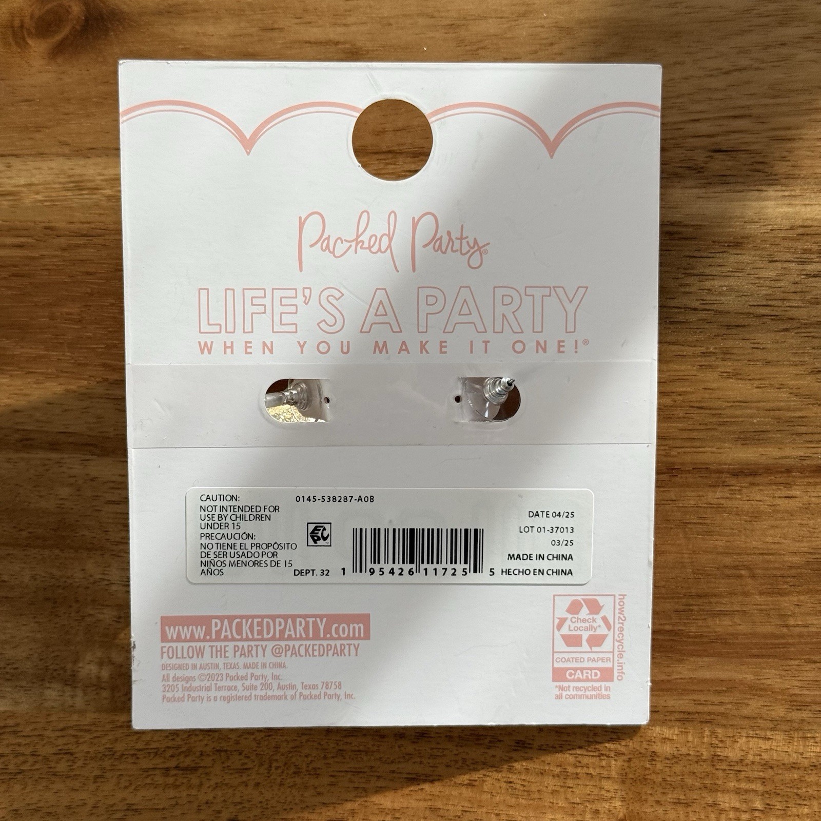 Packed Party Valentines Earrings Love Letter Hearts Charms Stars