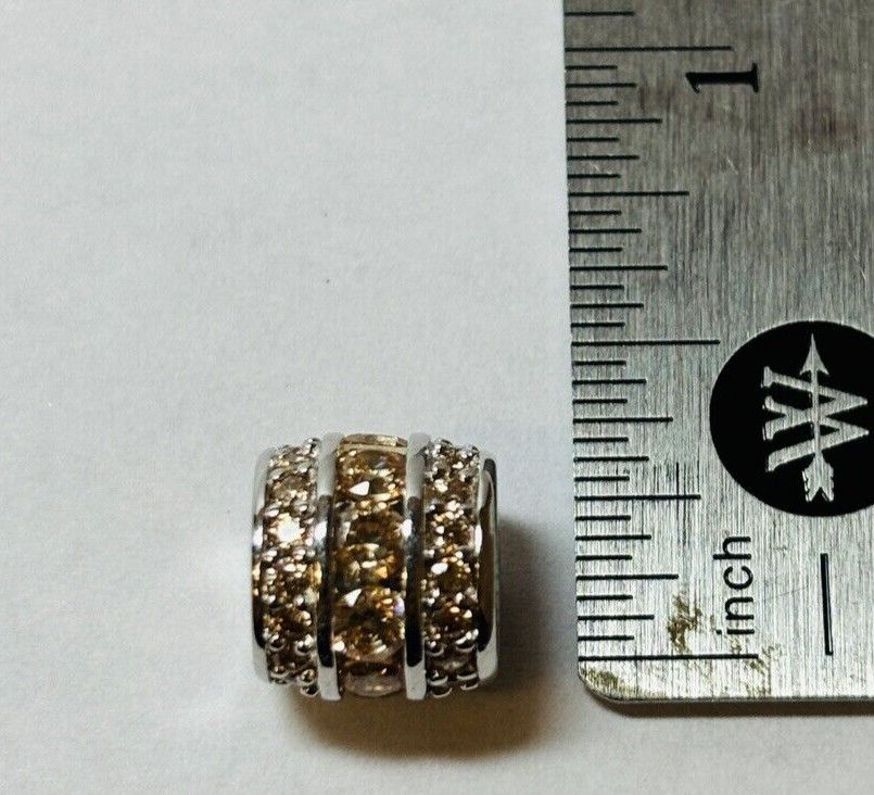 Gnoce Sterling 925 Silver Lucky Round Birthstone CZ Bead Charm