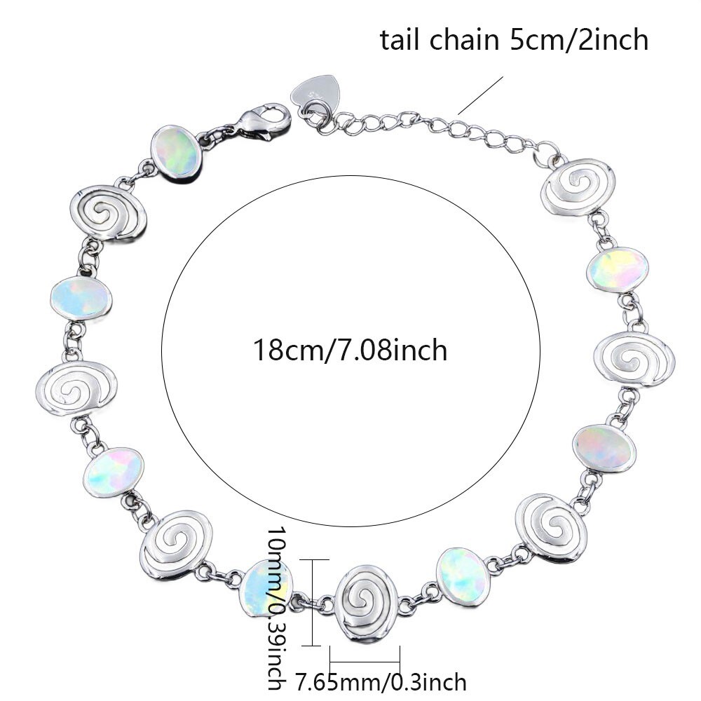 Hawaii White Opal Vortex Bracelet 925 Sterling Sliver Jewelry For Women Girls