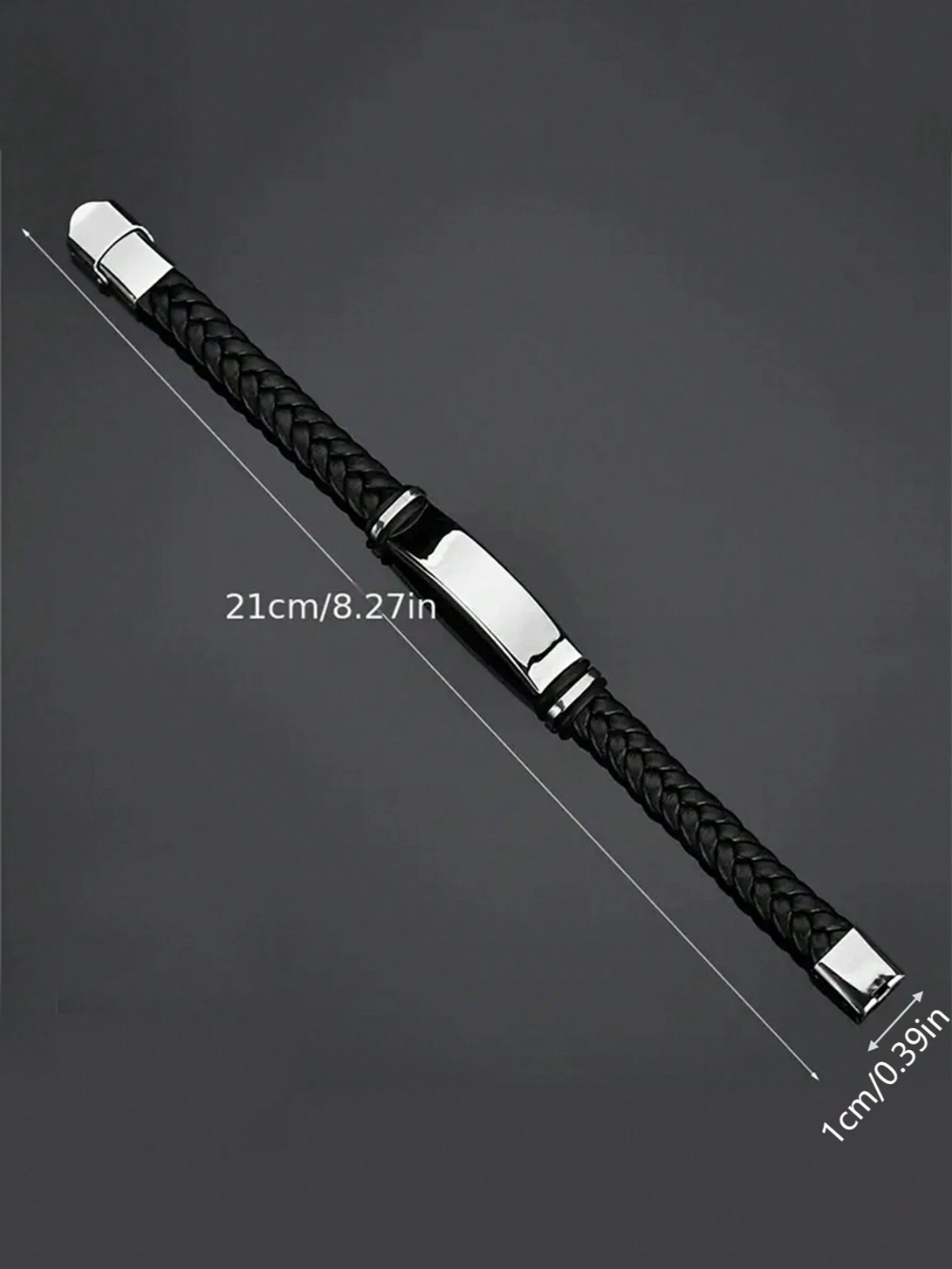 Custom Engraved Leather Bracelet – Personalized Men’s ID Bracelet with Name Gift