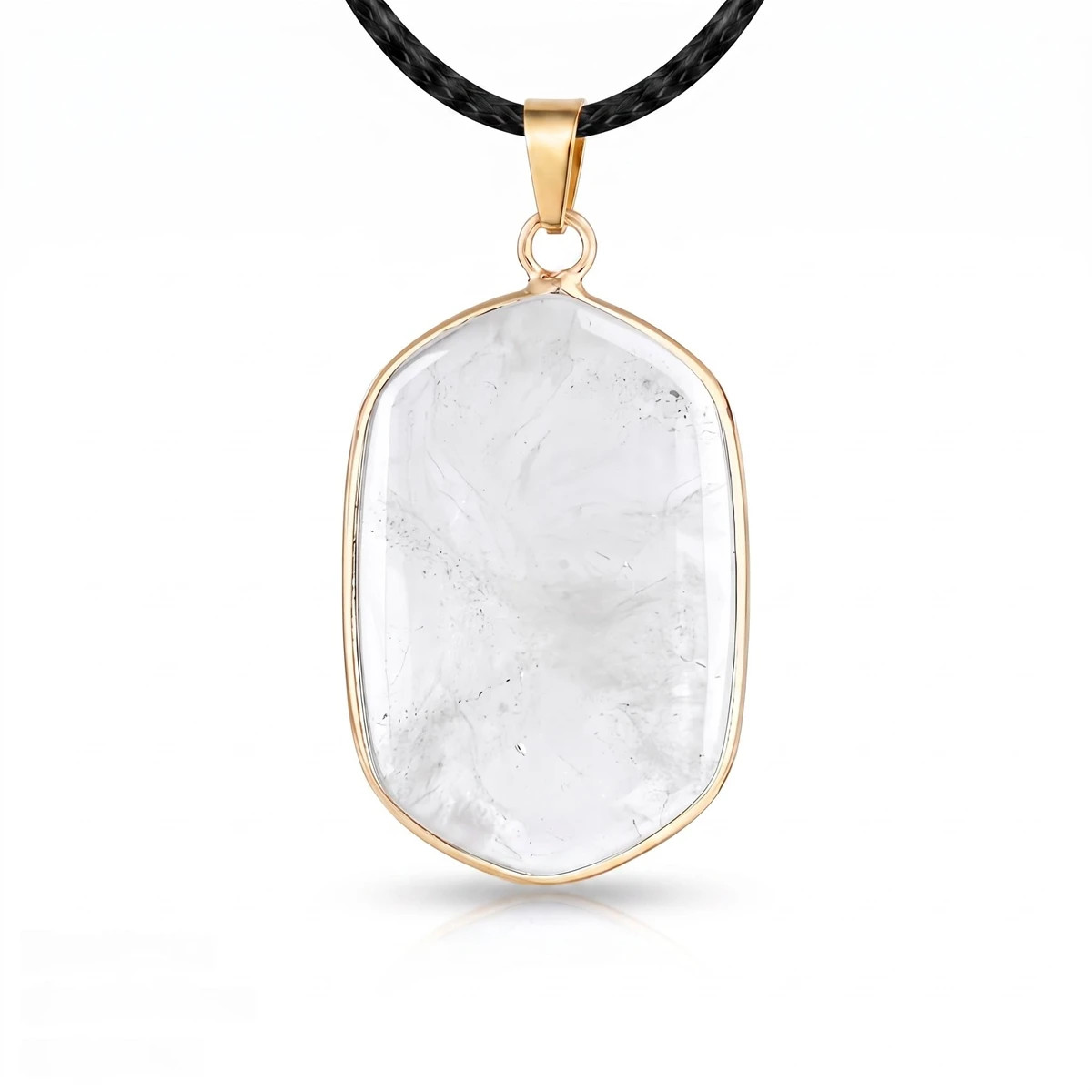 6PCS Healing Chakra Gemstone Pendant Necklace Black Cord Gold Charms Choker