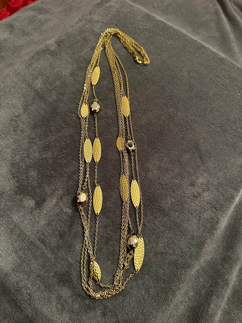 Unbranded Multi-Strand Gold and Grey Necklace
