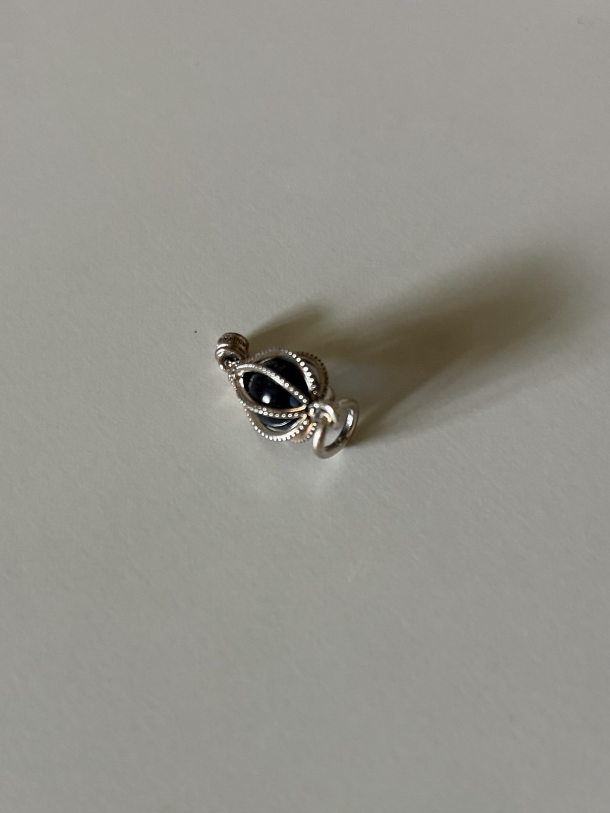 Pandora Retired Blue Hot Air Balloon Dangle Charm 798064NMB Vintage Silver