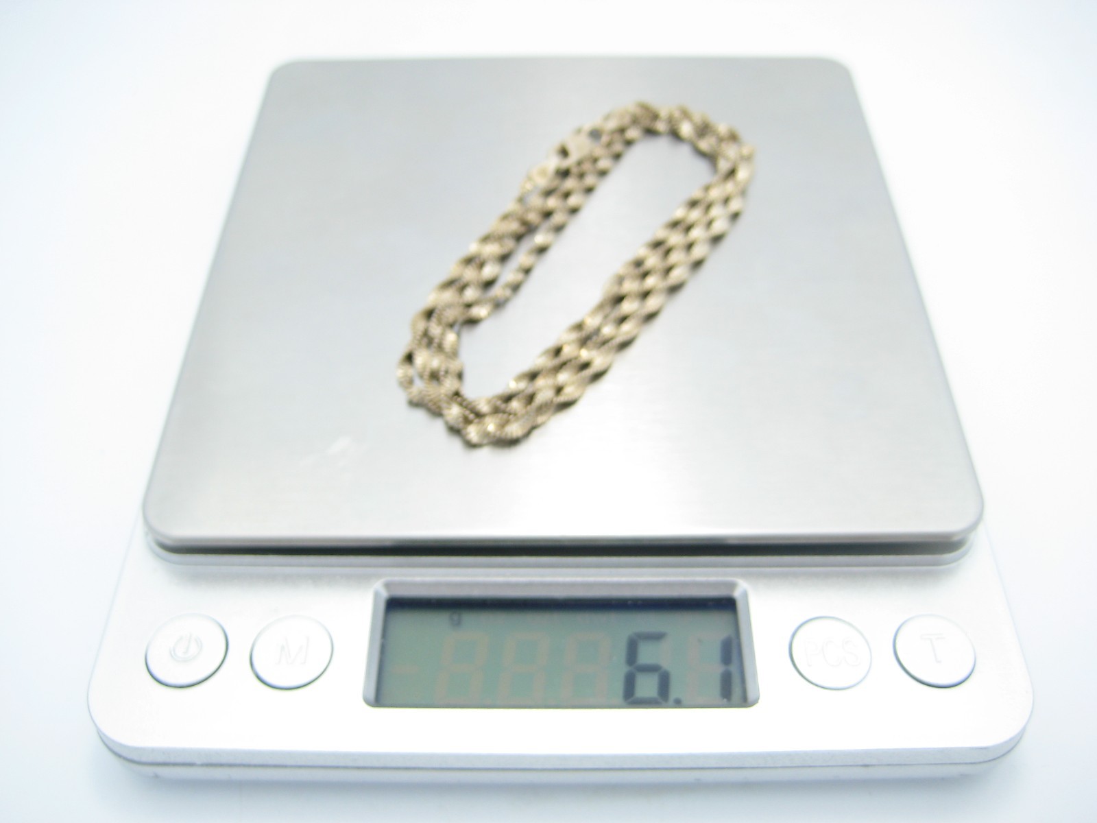 Sterling Silver 2mm Twist Herringbone Chain Link Necklace 26″