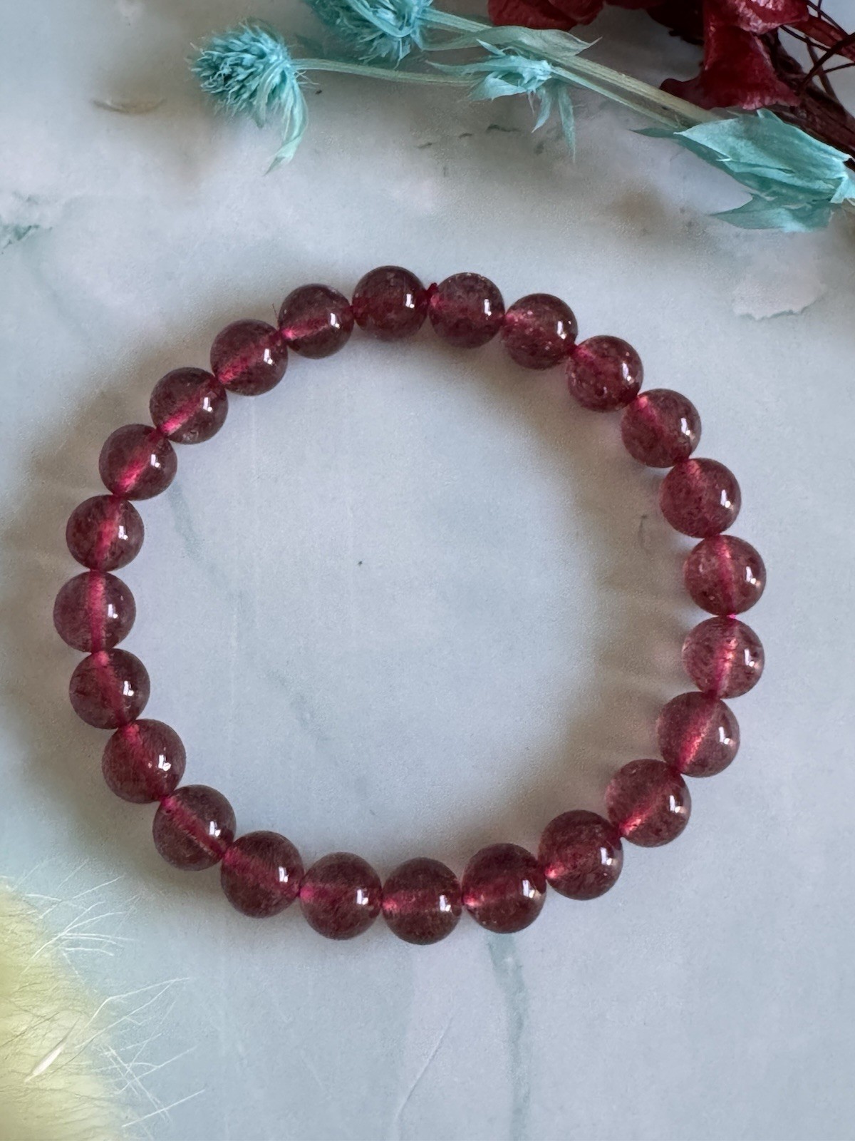 7A Star Light Strawberry Quartz Bracelet