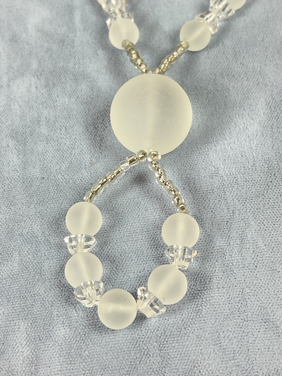 Crystal Clear Quartz Glass Gemstone Beads Fashion Jewelry Necklace Pendant 26 in
