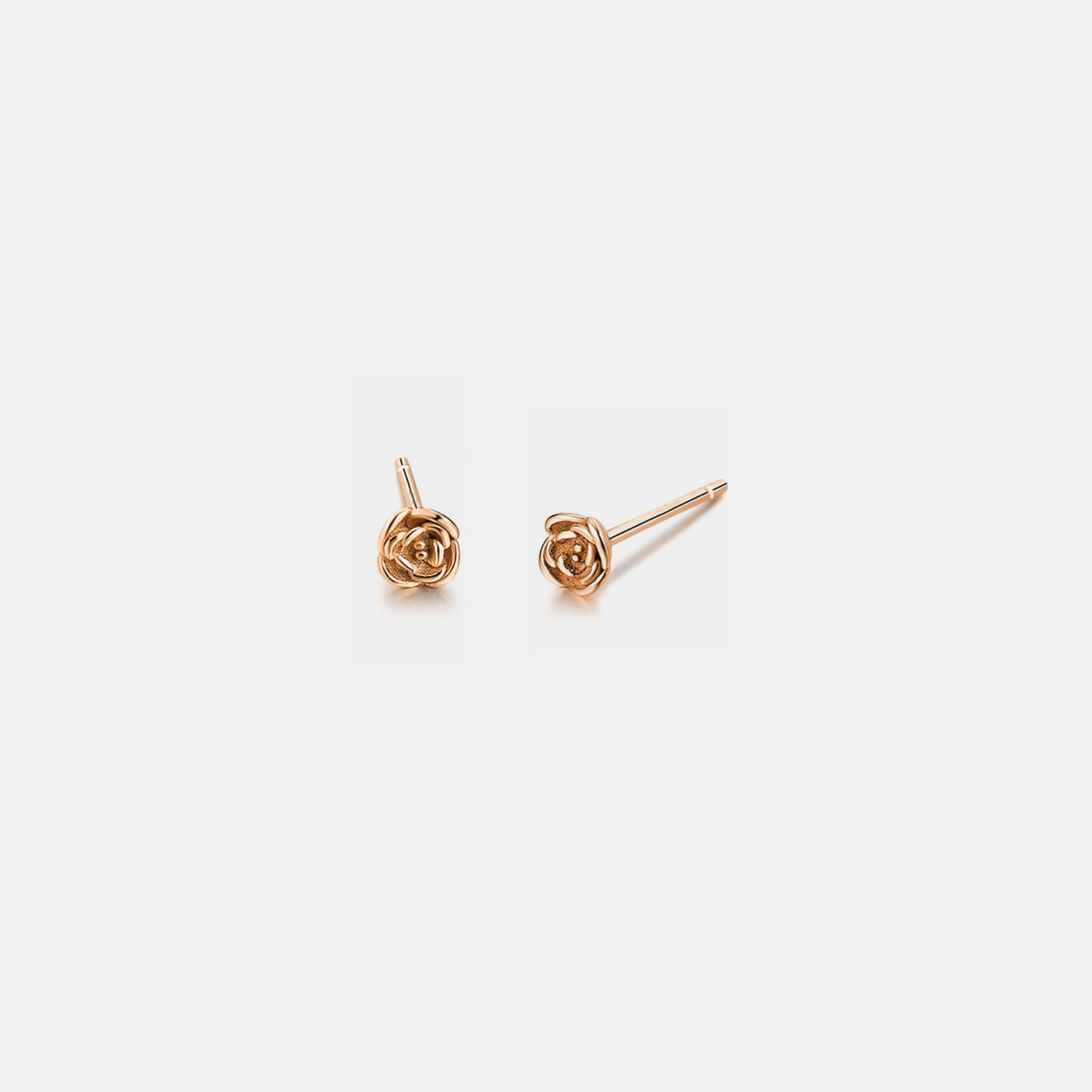 Tiny Small Rose Flower Stud Earrings in 925 Sterling Silver