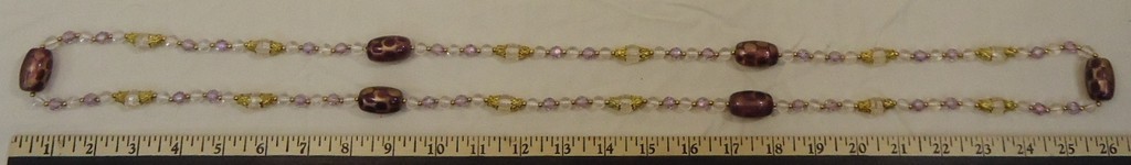 Purple Beaded Necklaces 52 in Plastic Qty 3