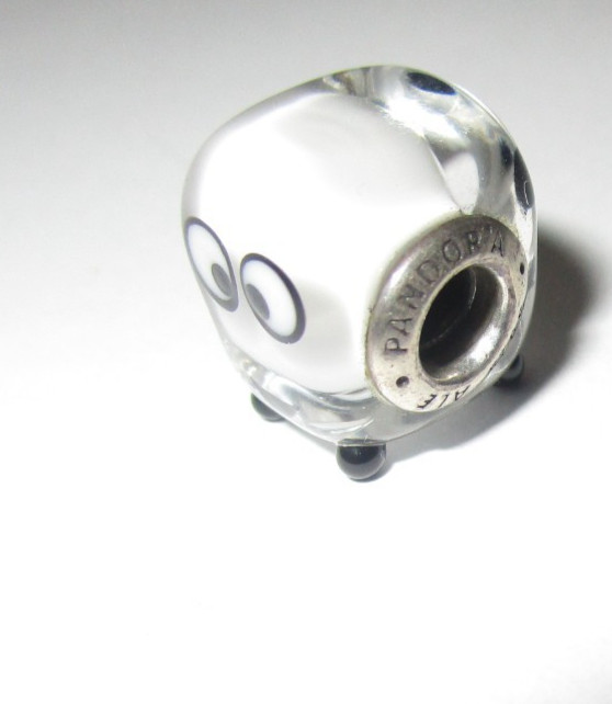 Pandora Square Shaped Murano Glass Cartoon Face Charm