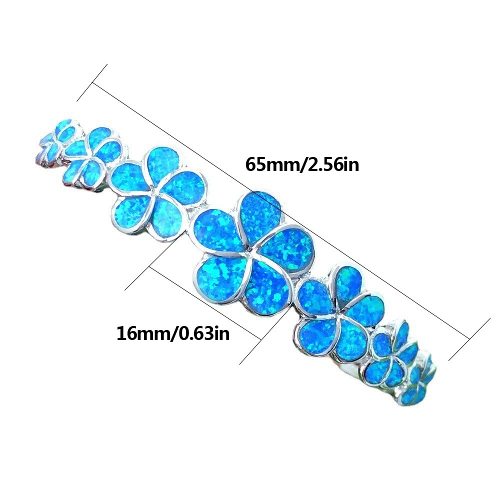Kivony Blue Opal Plum Flower Bracelets 925 Sterling Sliver Jewelry For Women