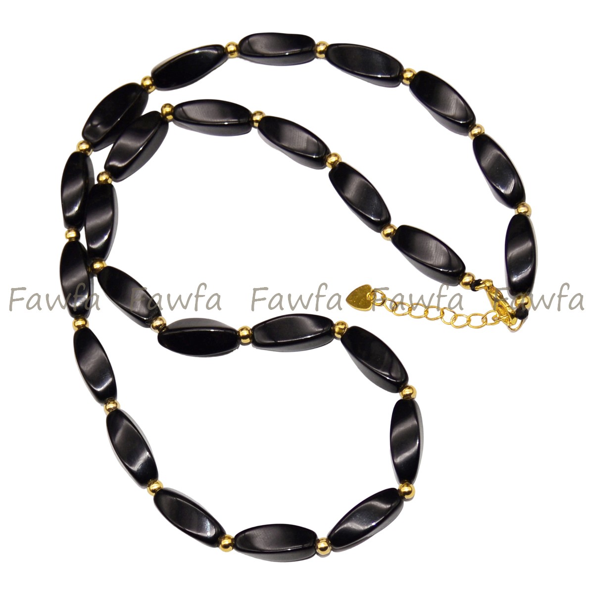 8x16mm Natural Black Agate Onyx Gemstone Twisting Beads Necklace 14-48 inches
