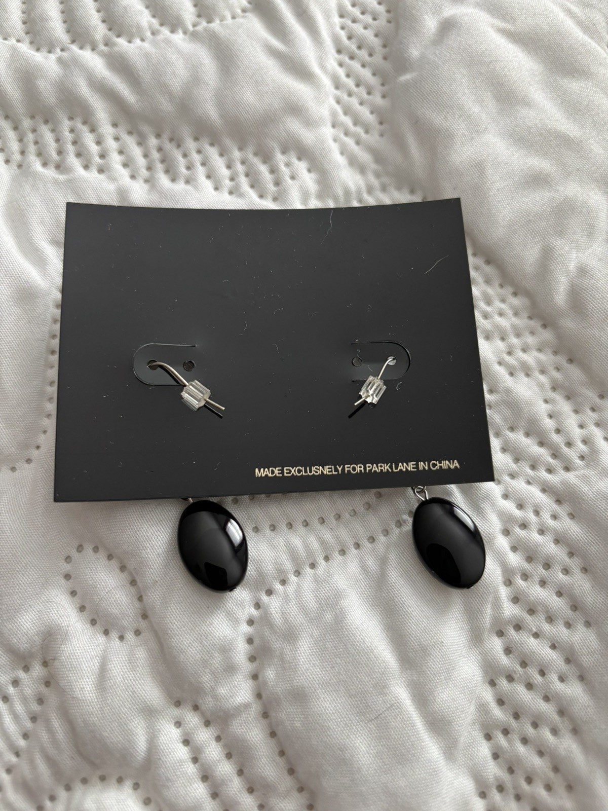 Vintage Park Lane Silver & Black Dangle Earrings