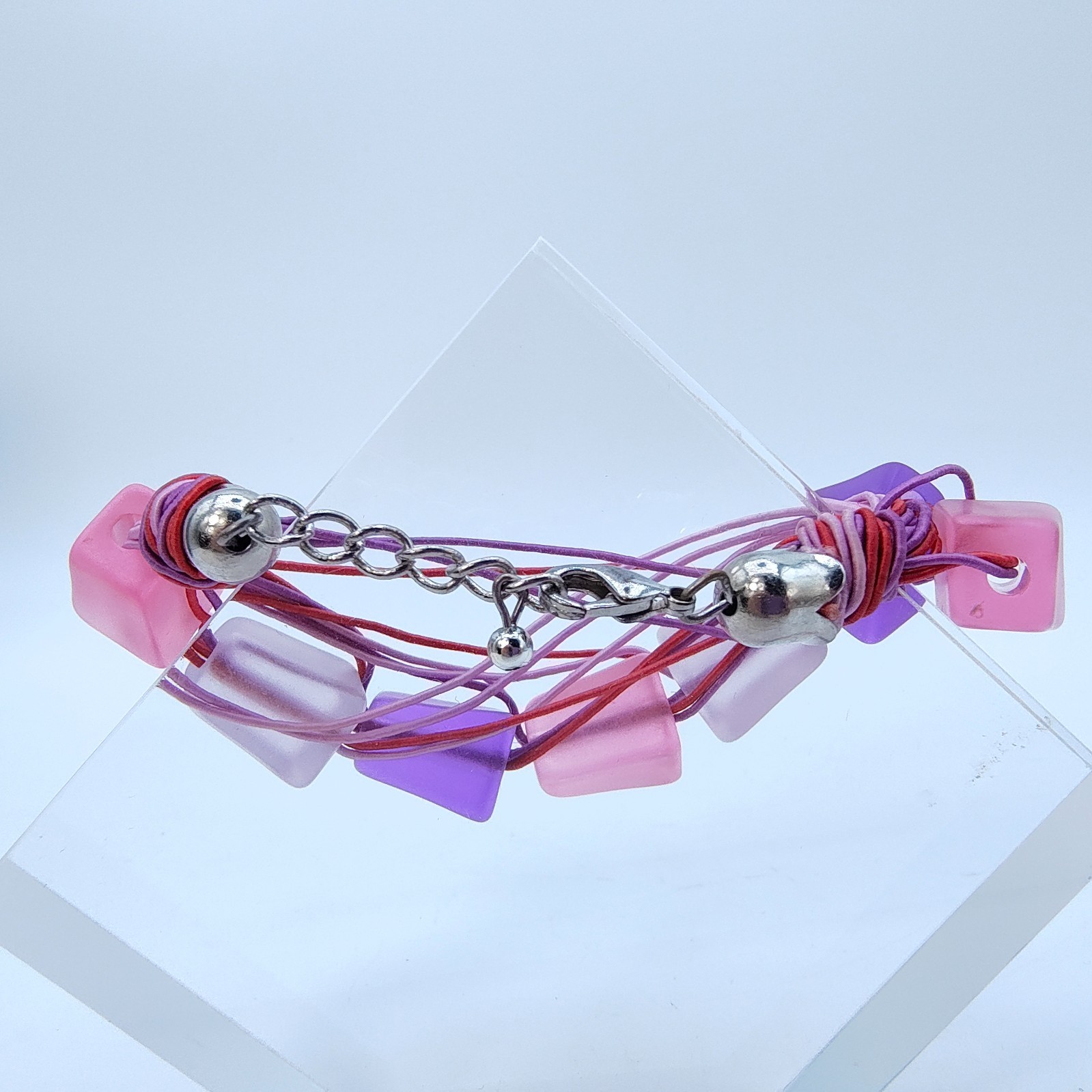 Gimme Gummy Arm Party Bracelet Chunky Color Pop Pink Purple White Kidcore