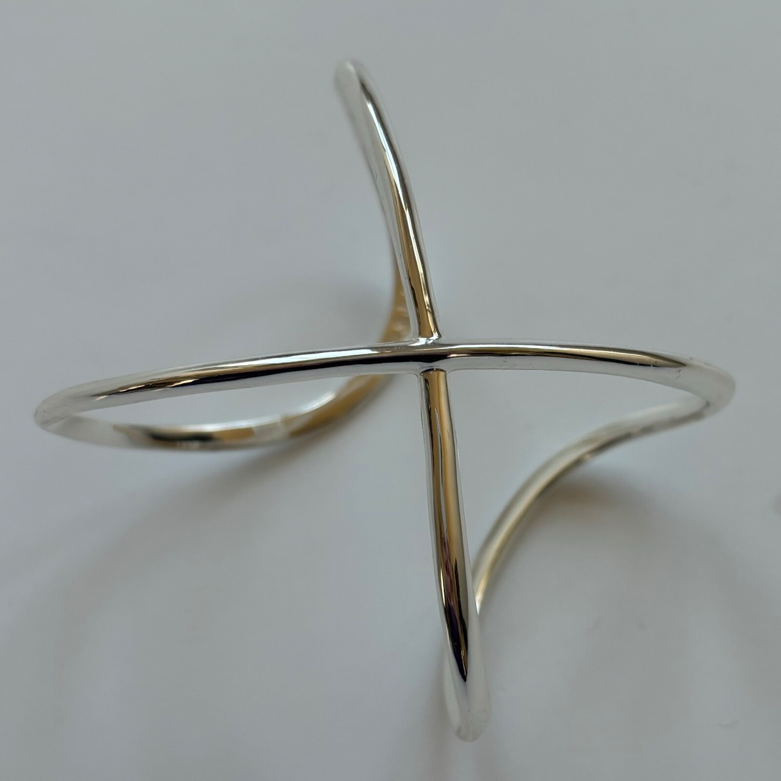 Stella & Dot Sculpted X Silver Cuff Bracelet