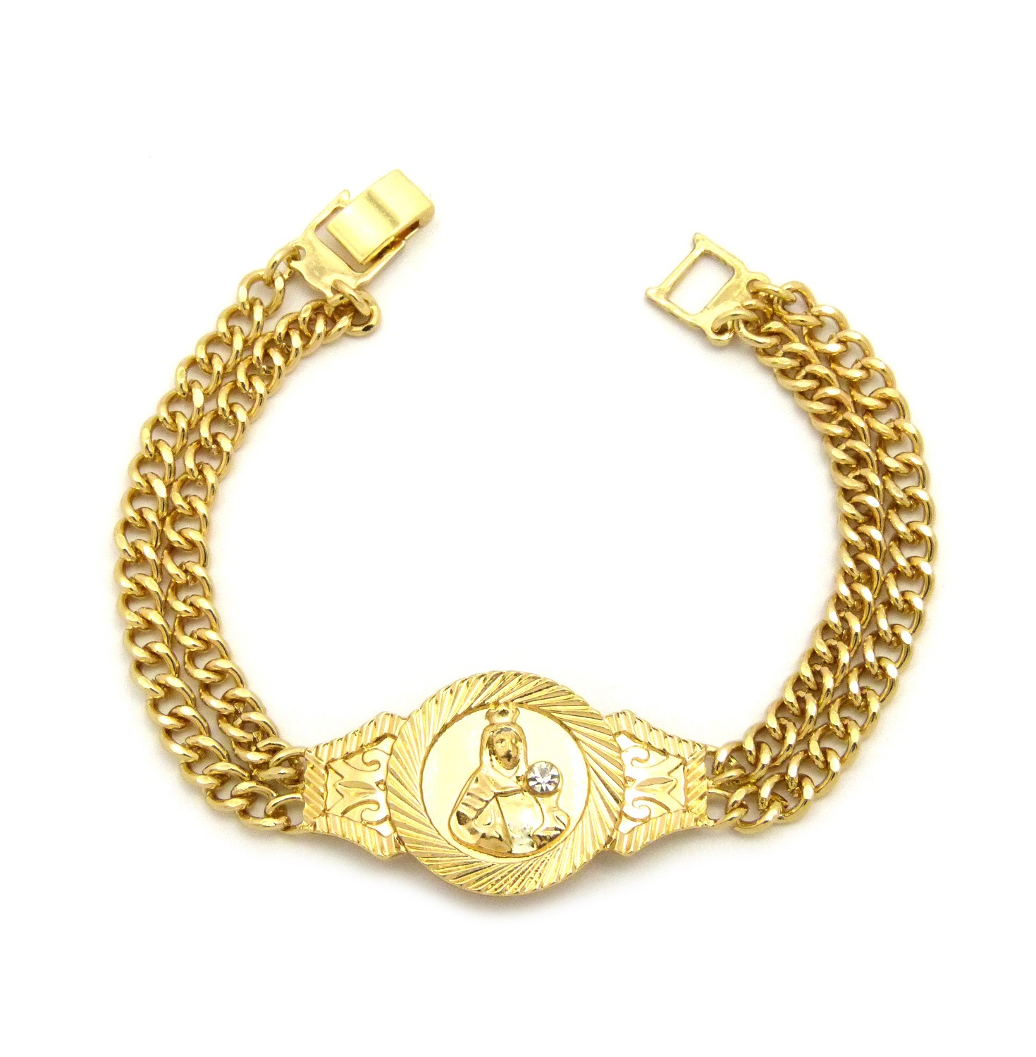 Catholic Saint Barbara Piece 8.25″ Double Link Chain Fashion Bracelet XB372