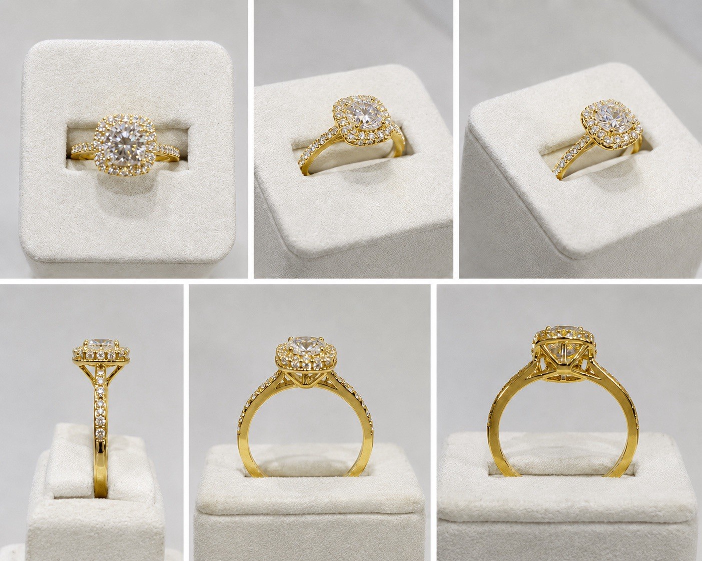 925s.silver Gold Color Moissinate Diamond Ring 1.5ctw Come With Certification