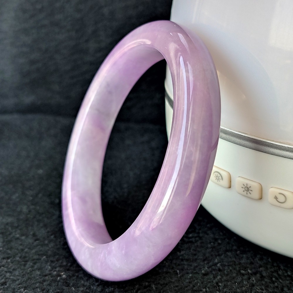 Certified Grade A 62mm Lavender Natural Burma Jade jadeite Bangle Bracelet 0442