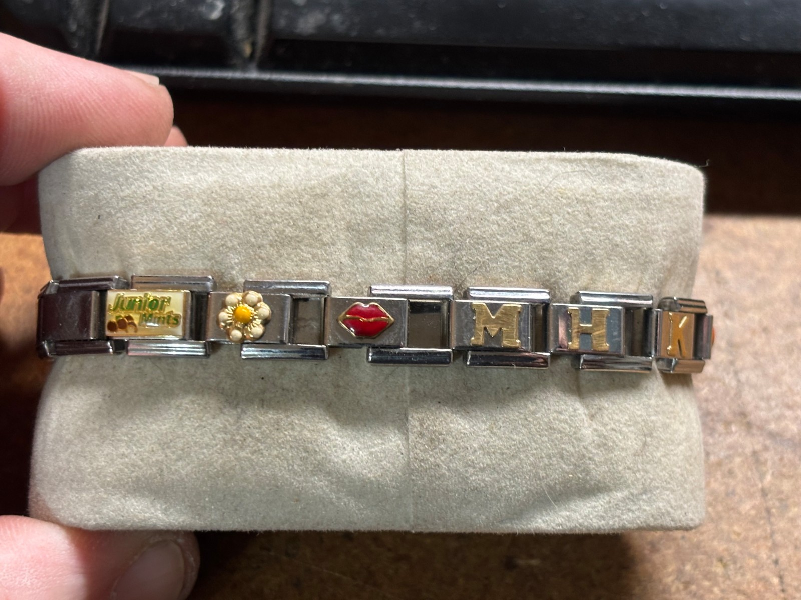 ZOPPIN stainless steel stretch link CHARM BRACELET Junior Mints CASA d’Oro GOLD