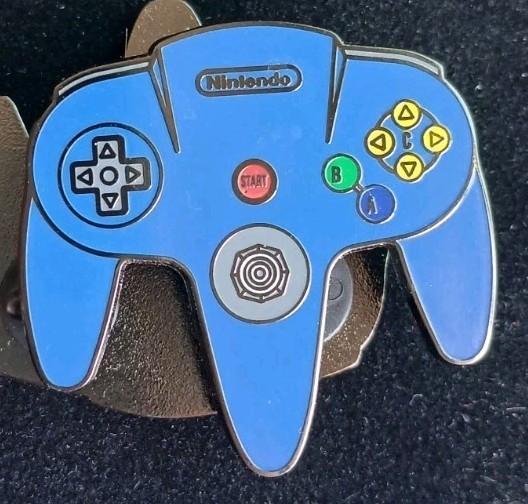 Nintendo 64 Controller N64 BLUE Custom ENAMEL PIN 90s Vintage Video Gaming OG