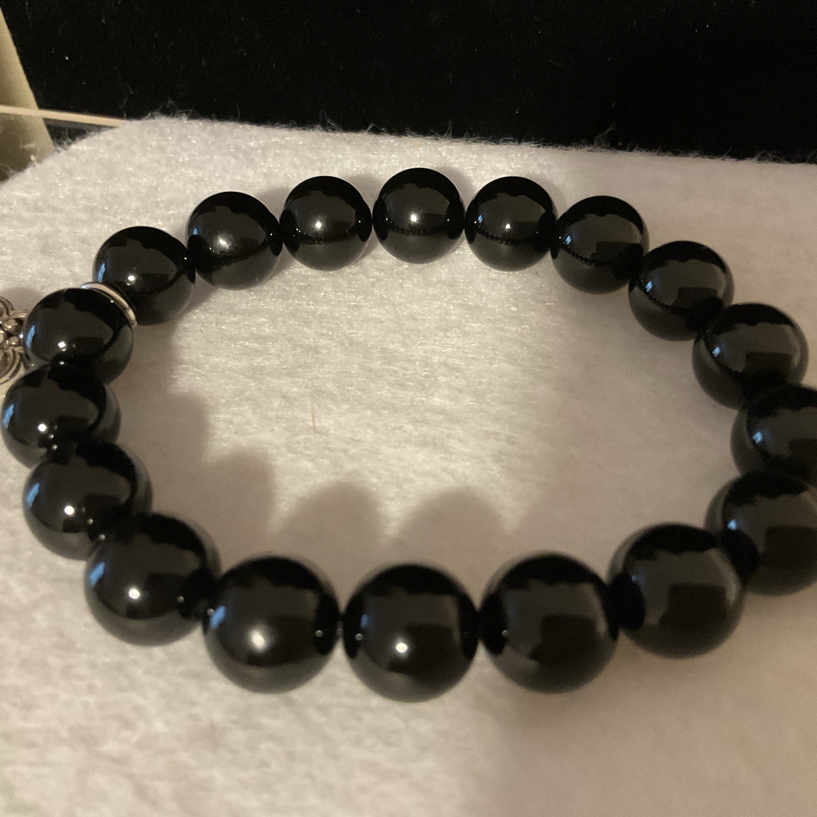 BOLD & BEAUTIFUL NWT BRIGHTON TOLEDO BLACK BEAD + CHARM STRETCH BRACELET RP $68