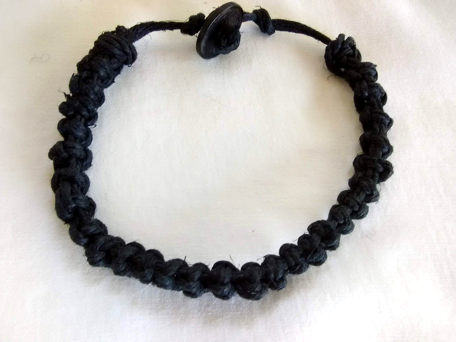 Anklet Macrame Braided Hemp Adj Unisex 11″ Eco Friendly USA Seller New