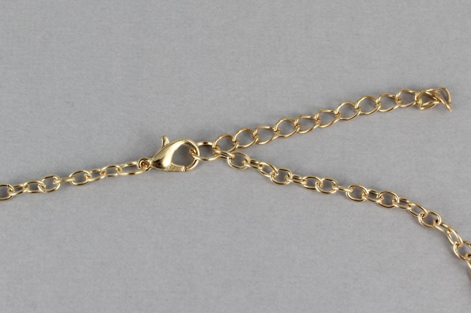 Gold mermaid necklace pendant 19″ long chain sea siren big pendant tail fin
