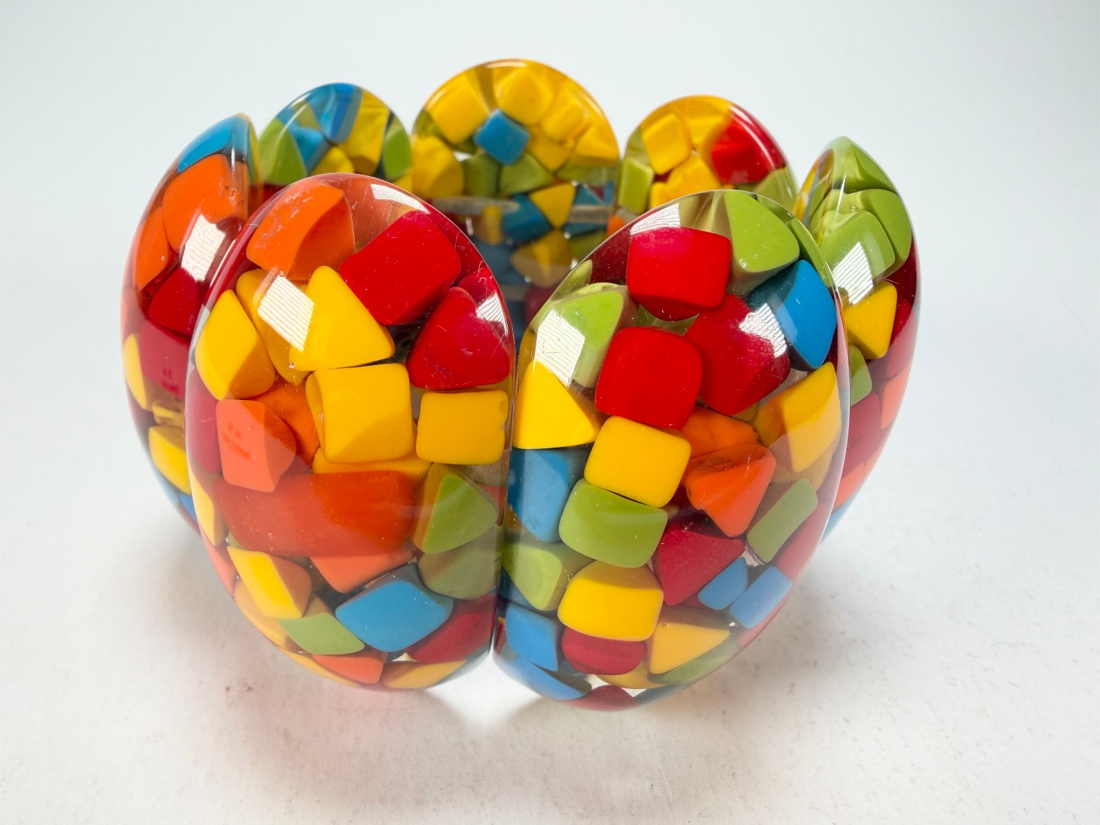 Marion Godart – Confetti “Sept Pièces” Summer Mix Elasticated Resin Bracelet