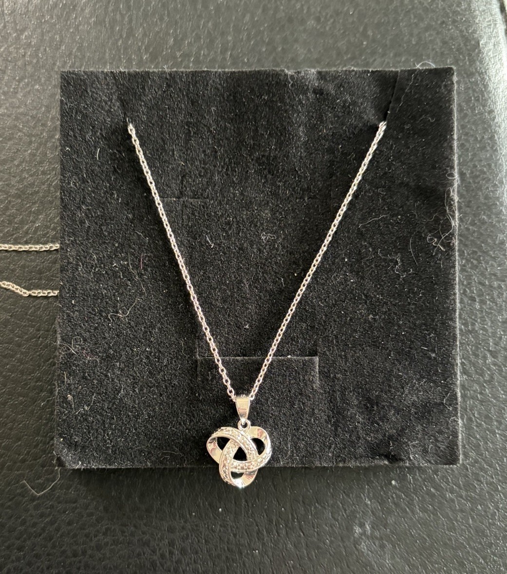 Women’s Forever Infinity Love Knot Sterling Silver Pendant Necklace.
