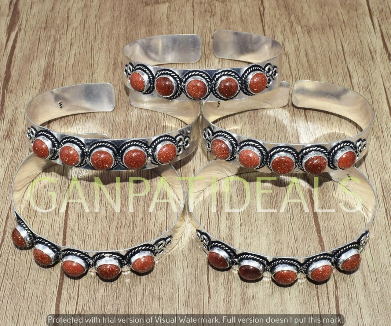 Sunstone Gemstone Bangles 100pcs Wholesale Lots 925 Silver Plated Jewelry