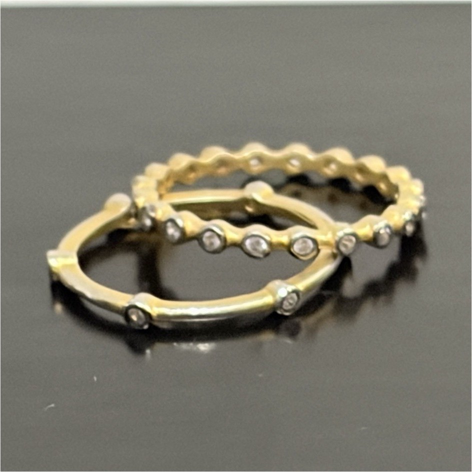 Freida Rothman Two Stacking Rings Sz 6 Sterling Silver 925