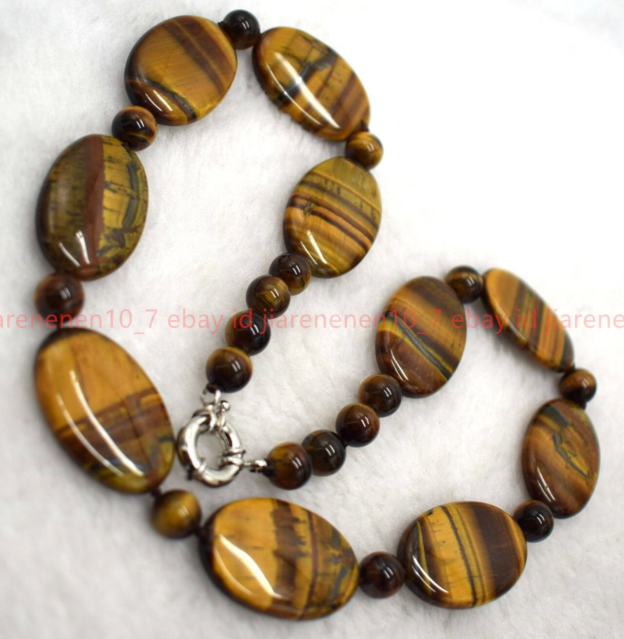 New Natural Pretty Beautiful 20x30mm Tiger’s Eye Gemstone Beads Necklace 16-36in