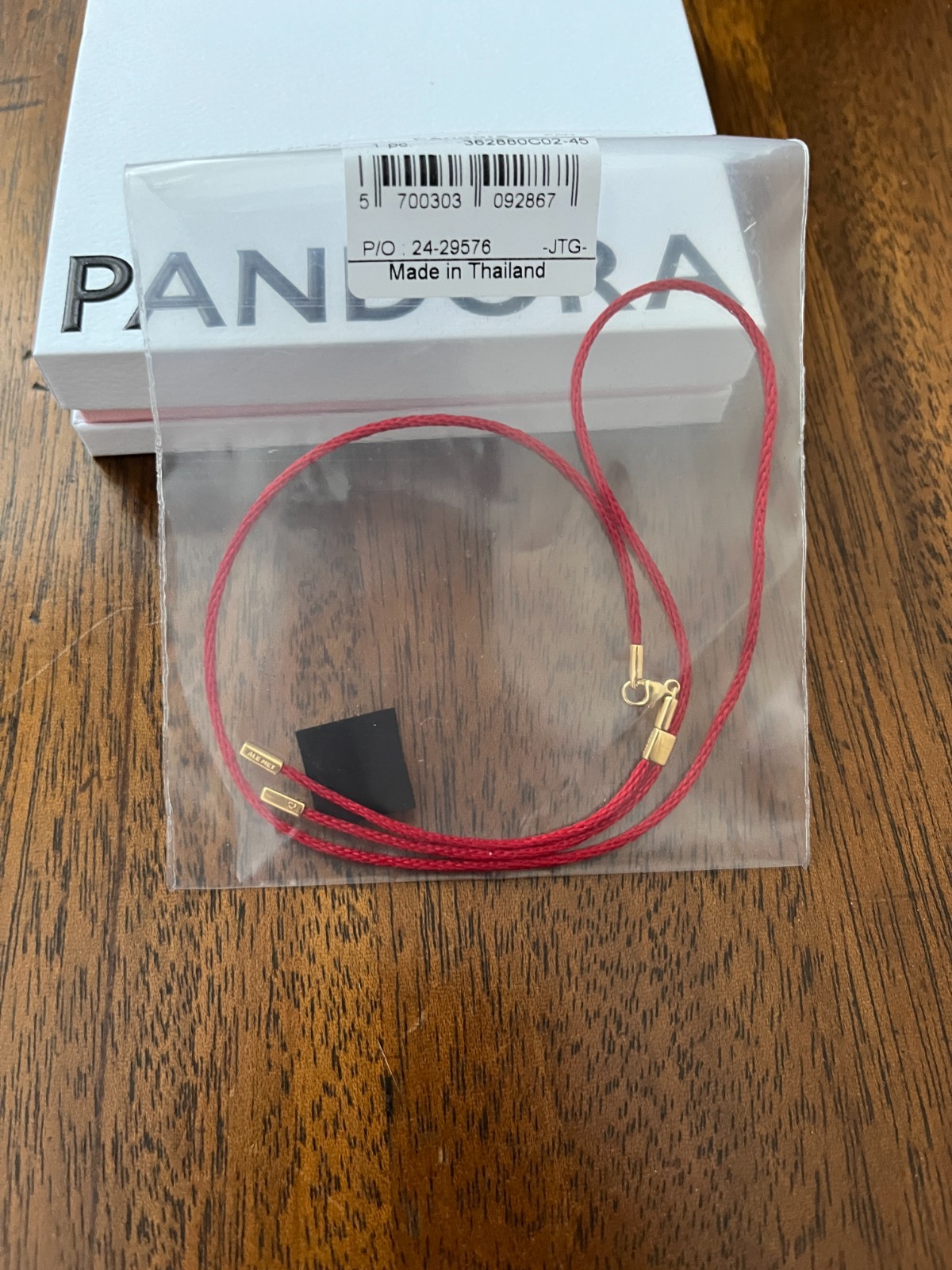 Pandora Talisman Recycled Polyester Cord Necklace – Red