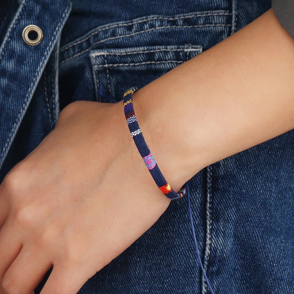 24pcs Bohemian Woven Friendship Bracelets Set Colorful Cloth Art for Men Women