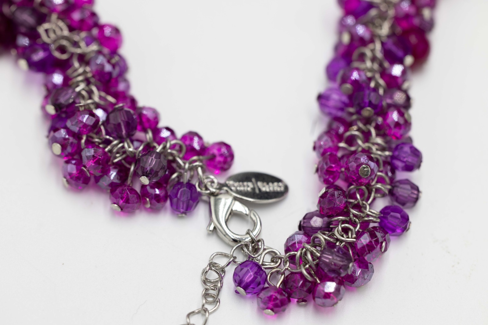 White House Black Market Fuchsia Crystal Cluster $38 Necklace NWOT