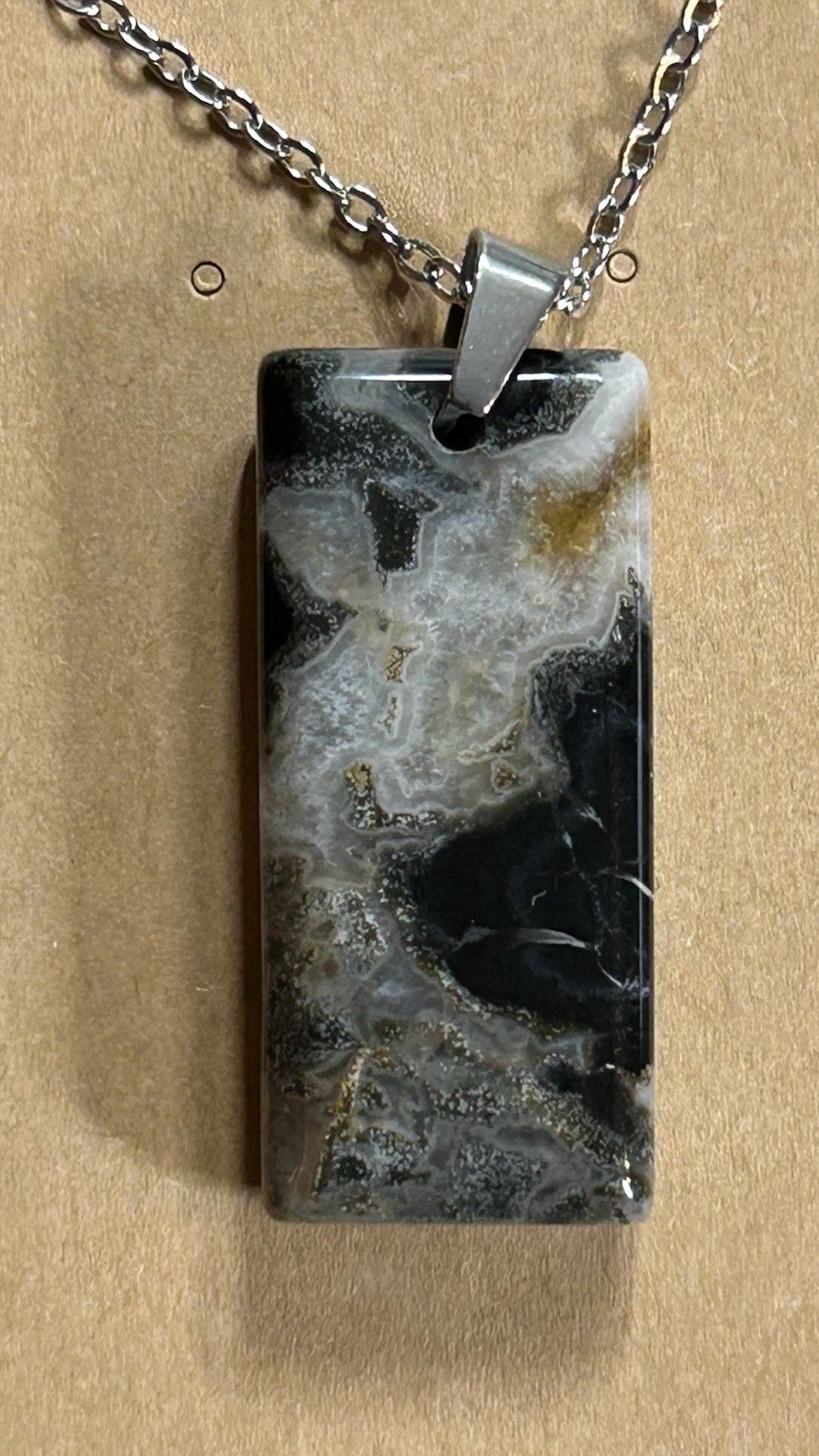D381. Old Rainbow sea sediment Jasper Pendant Necklace chakra