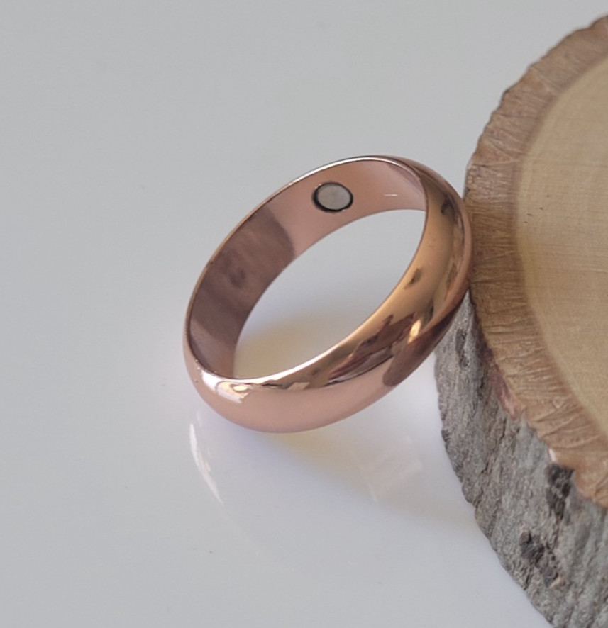 Pure Solid Copper Magnetic Ring – Arthritis Therapy Energy 6 mm Dome Ring