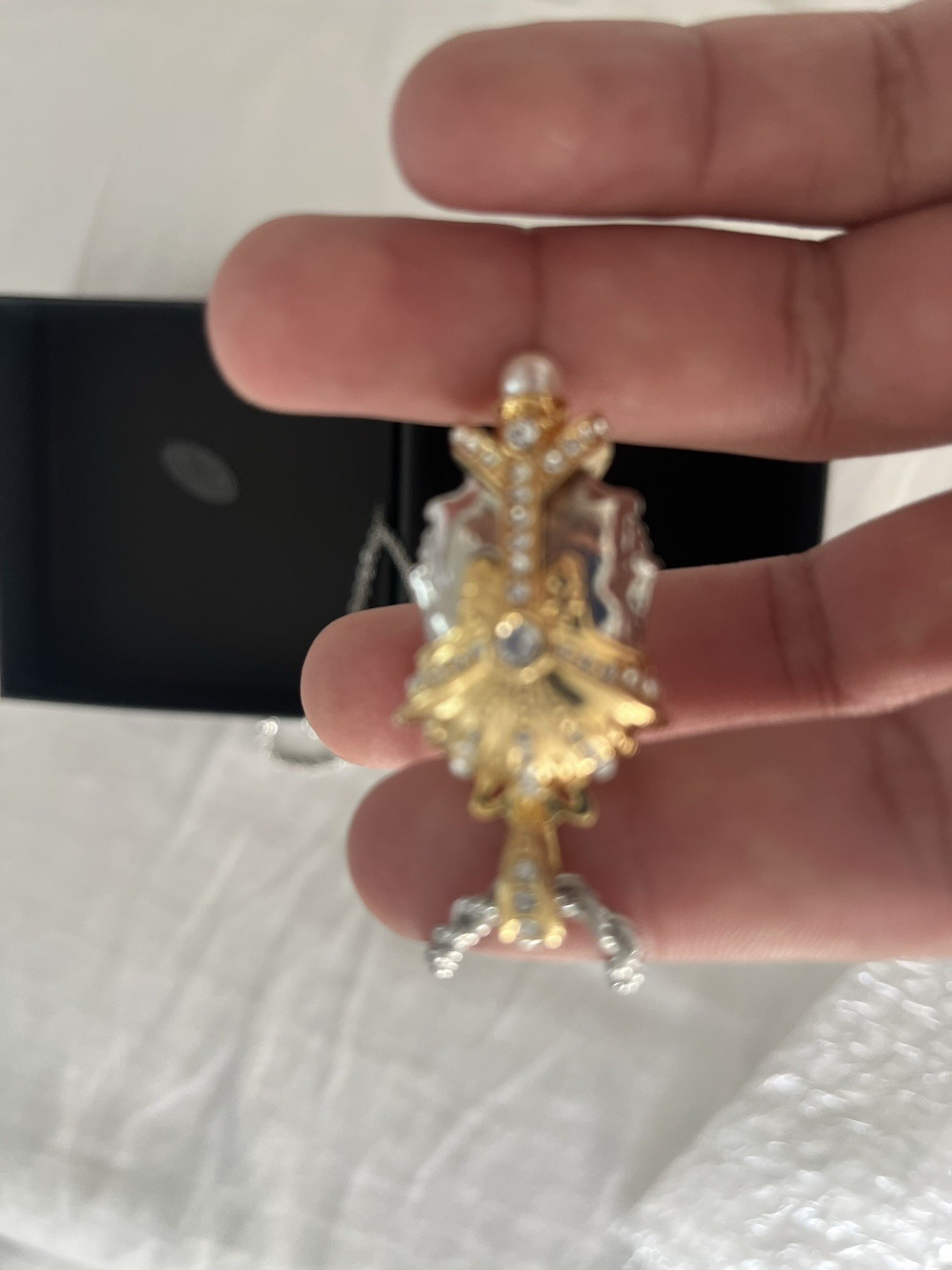 Rare Edgar Berebi ‘Janus’ Two Faced Roman God Pendant Necklace with Box Vintage