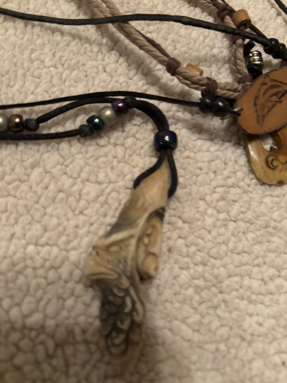 Tribal Spirit Necklace Lot of 5 BOHO Dolphin shell Eagle Shark Cat REN Fair