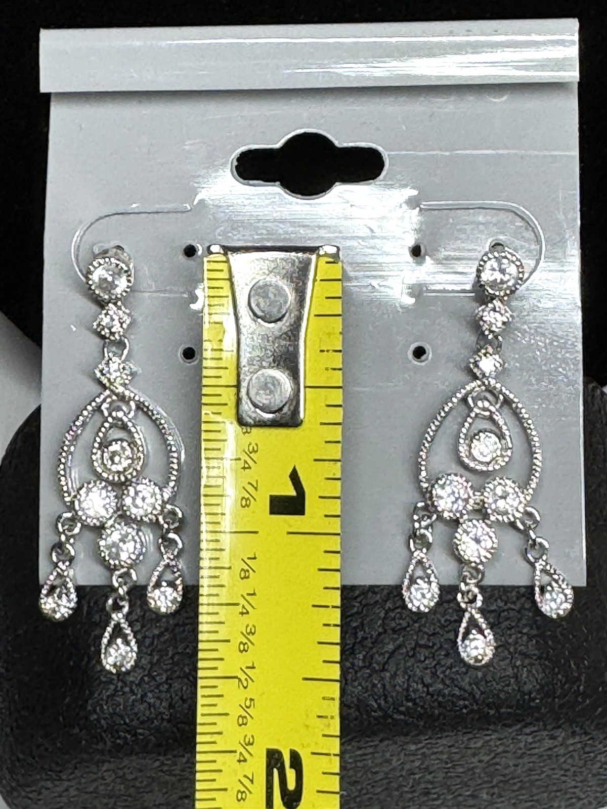 ATI 925 Sterling Silver CZ Chandelier Earrings Athra Trading Jewelry