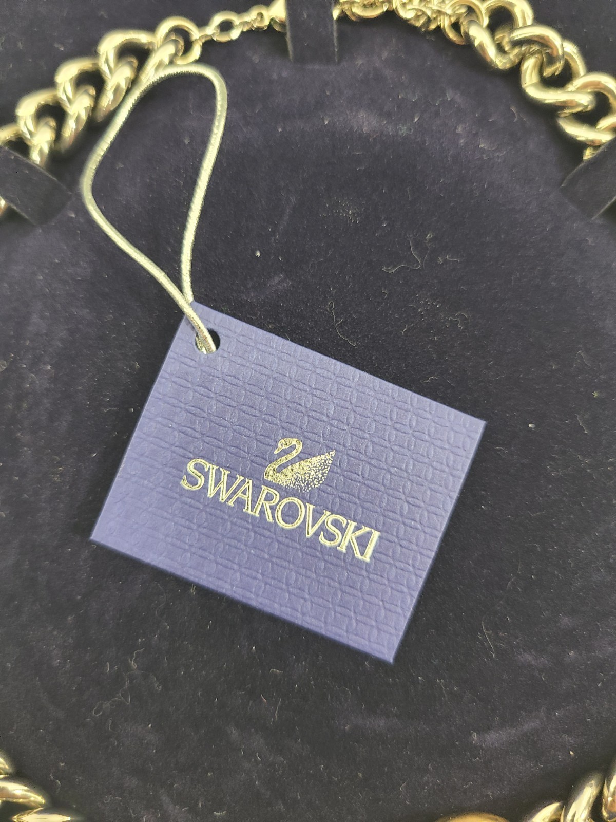 New Swarovski Bound Crystal Pavé Palladium Plated Steel Rose Gold Necklace 38 CM