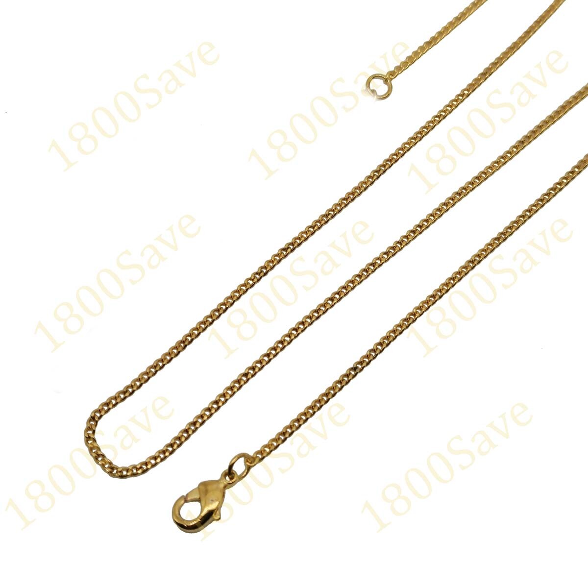 Solid 18K Yellow Gold Filled Tarnish-Free 16″-30″ 1mm Cable Chain Necklace E146G