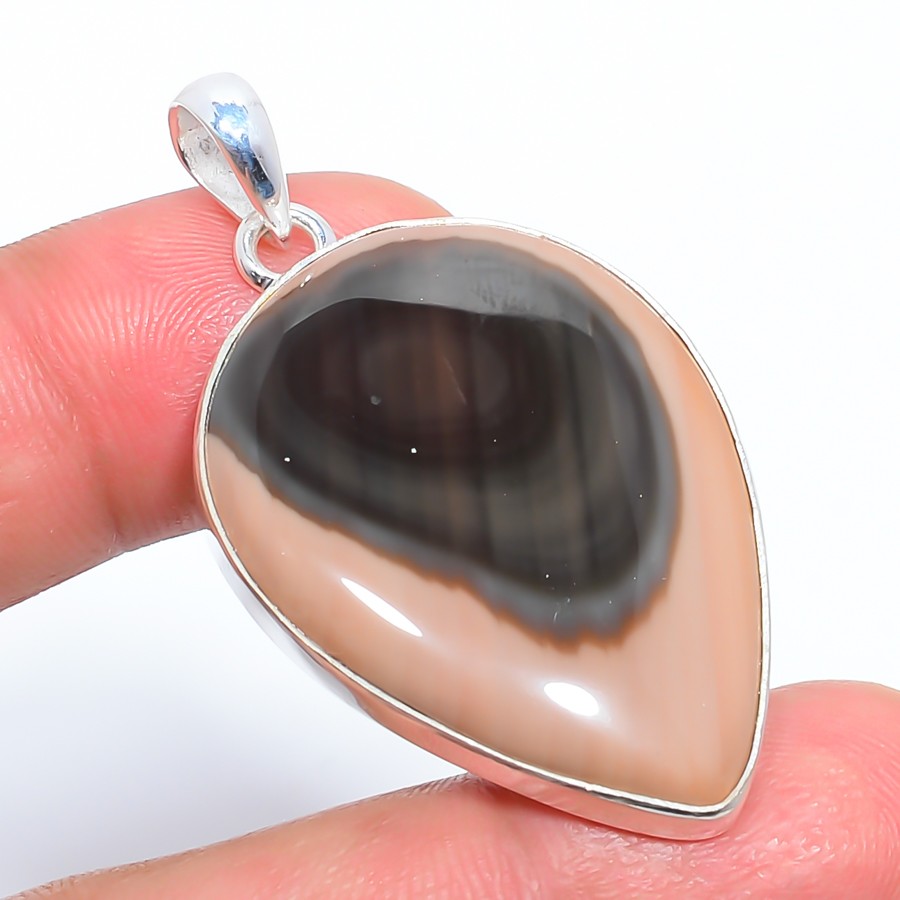 Imperial Jasper – Guadalajara 925 Silver Plated Pendant 1.87″ T93