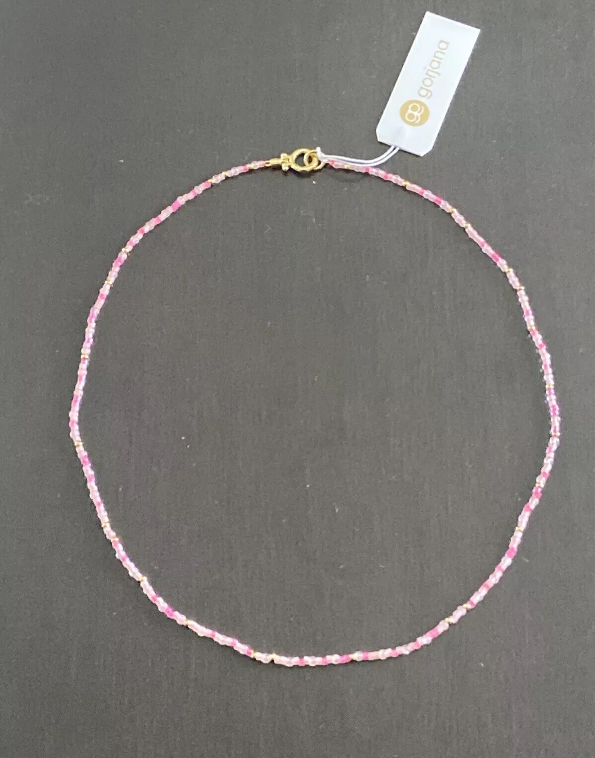 Gorjana 18K Gold Plated Poppy Gem Rose Quartz Necklace 233-106-31-G