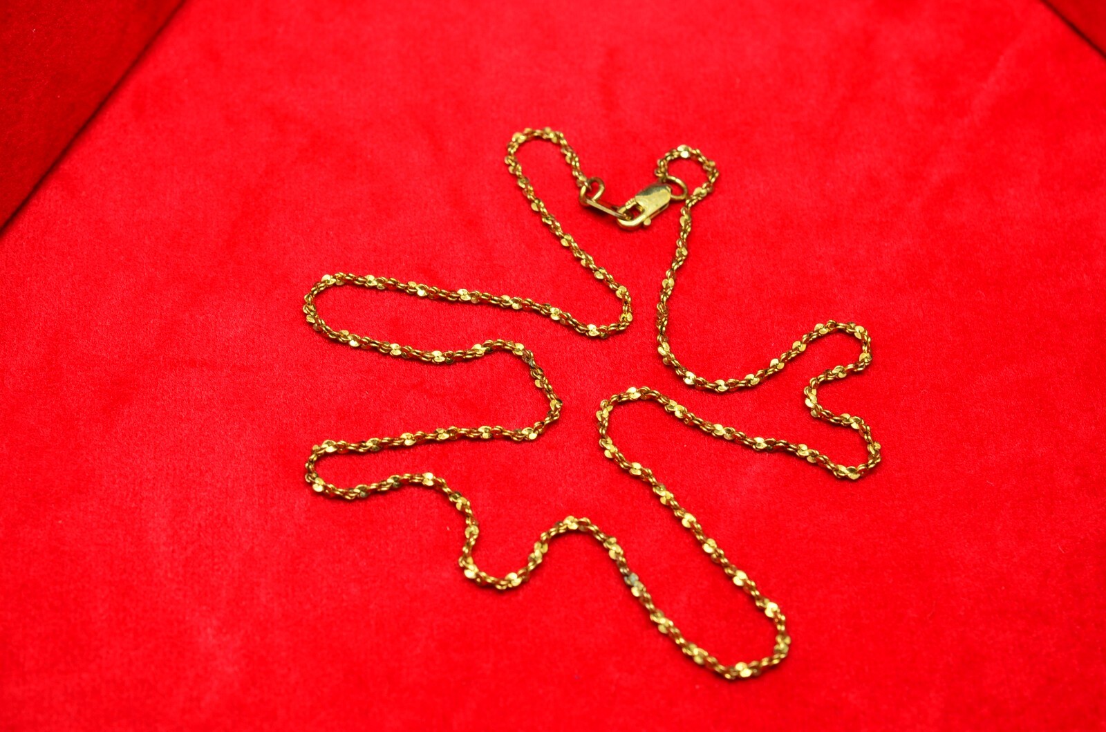 16″ Gold plated twisted serpentine chain necklace 1.4mm
