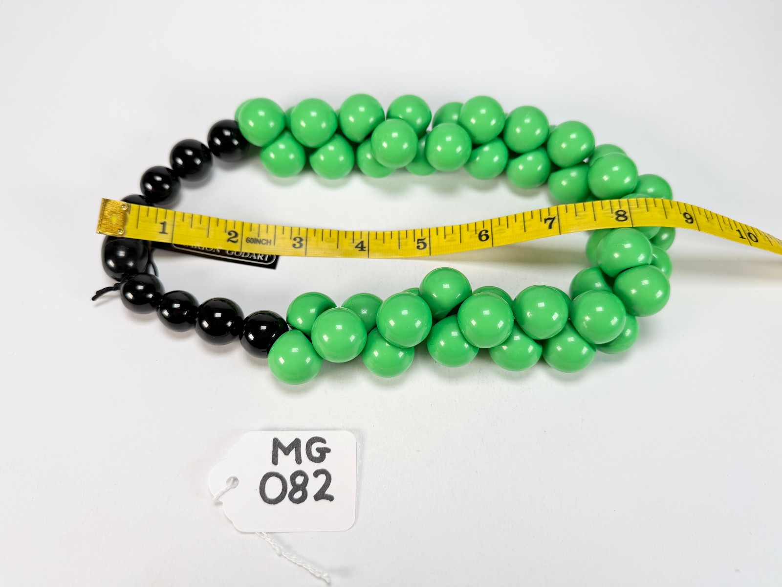 Marion Godart – Grapes “Poignée” Bright Green Large Cluster Resin Necklace
