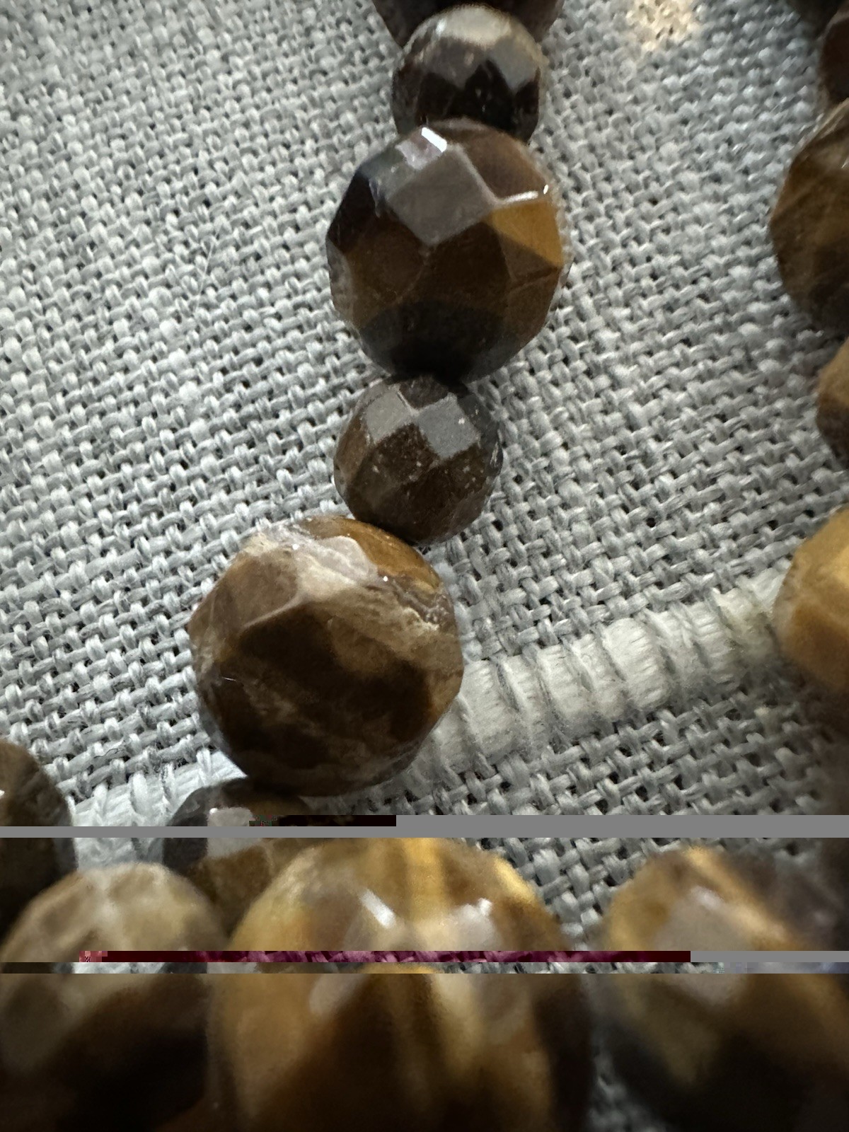 Jay King Tigers Eye Brown Stone Beaded 35 In Necklace Faceted Beads Hook Closure