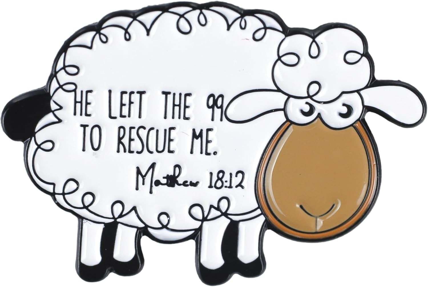 Christian Shepherd Enamel Pins, He Left the 99 Lost Sheep Brooch Pin, Gift for J