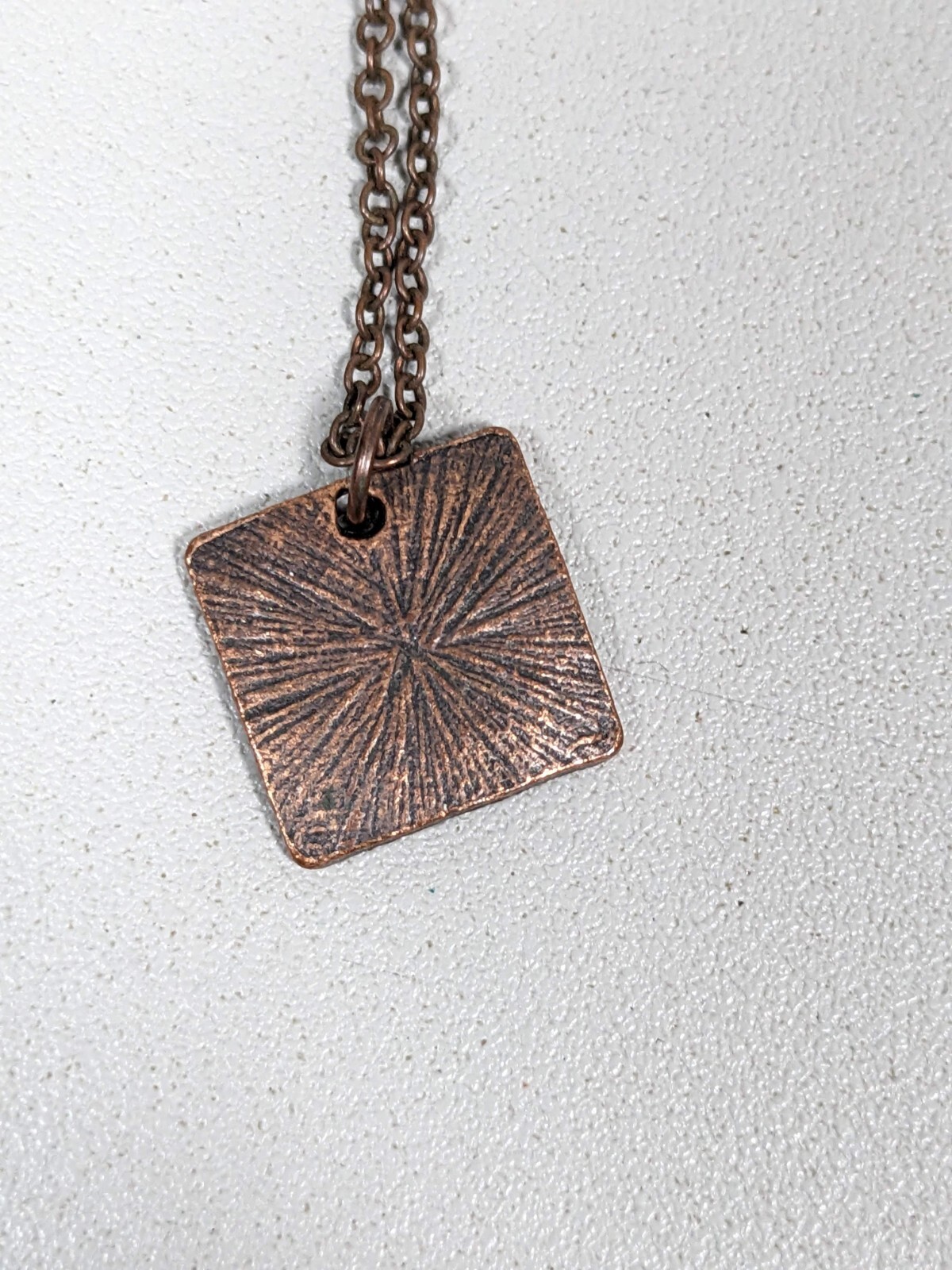 Beautiful You Bronze Tone Square Charm Pendant Inspirational Chain Necklace 20″